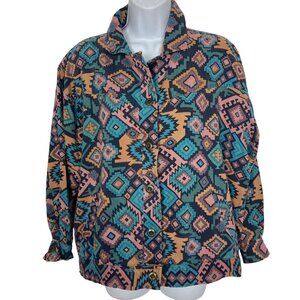 Vintage Brownstone Studio Southwestern Jacket Womens Medium Aztec Pattern